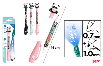 Długopis Szpiegowski UV z podwójną końcówką 0.7/1.0mm Panda 1szt.mix