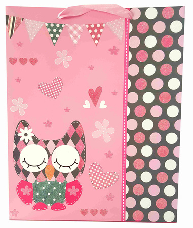 Torebki prezentowe matowe brokatowe dziewczęce  JP1143B 12 sztuk