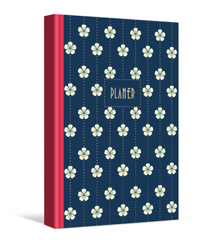 Planer dzienny białe kwiatki