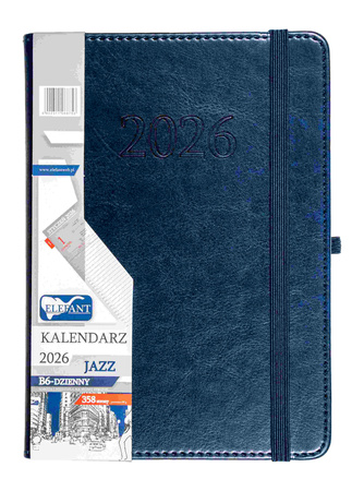 Kalendarz 2026 Jazz B6 dzienny granatowy