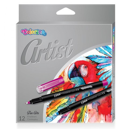 Cienkopisy z plastikową końcówką Colorino artist 12 kolorów