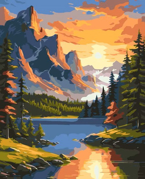 Malowanie po numerach Świt w górach 40x50 cm