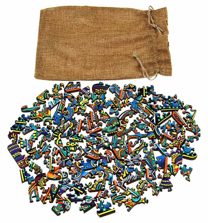 Puzzle 112 drewniane kolorowe Dwupłatowiec