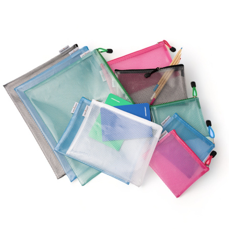 Paczka Torebka na zamek A4 Mesh EVA 5 szt. mix