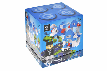 Klocki konstrukcyjne Block&Steps Policyjny patrol +Gra planszowa 3w1