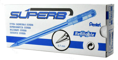 Paczka Długopisy SuperB BK77 niebieski 12 szt.