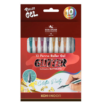 Długopisy żelowe brokatowe 10 kolorów