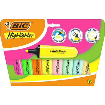 Zakreślacz BIC Flat Highlighter Neon pastel blister 8szt.