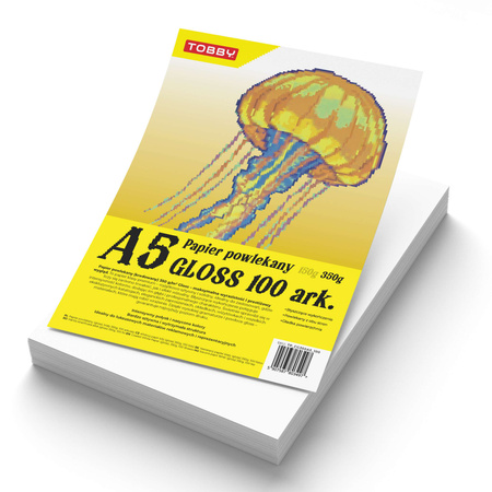 Papier A5 powlekany kredowany gloss 100 ark.350g