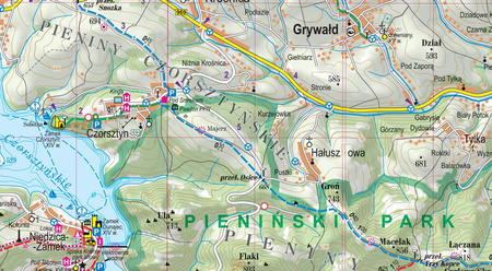 Pieniny mapa turystyczna laminat mini 2020