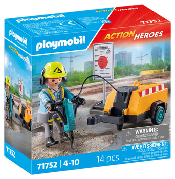 Playmobil Pracownik budowlany z młotem pneumatycznym 71752