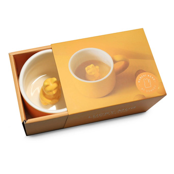 Kubek szczęścia Maneki Neko żółty