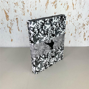 Teczka box A4 na gumkę kamuflaż szary