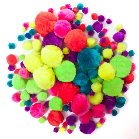 Pompony akrylowe neon mix 156 szt.156