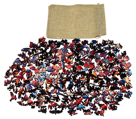 Puzzle 200 drewniane kolorowe Sowa 2