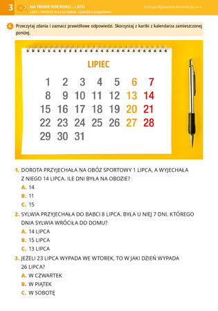 Na tropie pór roku Lato materiały dla uczniów z niepełnosprawnością intelektualną