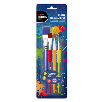 Pędzle ergonomiczne Kidea 4szt.
