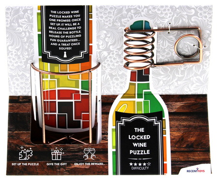 Łamigłówka The Locked Wine Puzzle (Wyciągnij butelkę) Recent Toys poziom 4/5