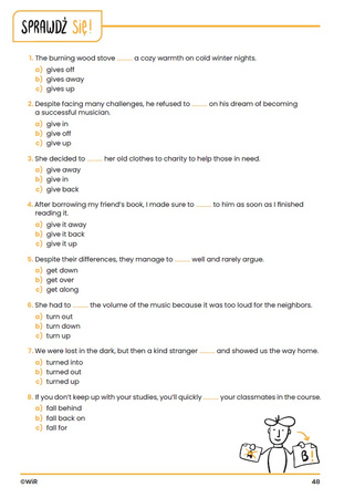 Język angielski Phrasal Verbs w obrazkach Ćwiczenia dla uczniów szkół średnich