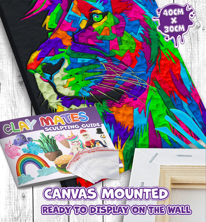 Obraz do wyklejania plasteliną wzór lew