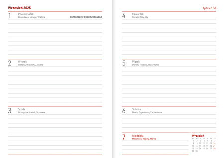 Kalendarz nauczyciela 2025/2026 B6T PCV bezbarwny EKO