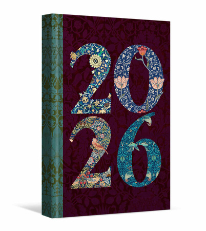 Kalendarz 2026 tygodniowy Cyfry burgund