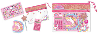 Zestaw z kalkulatorem w saszetce Jednorożec