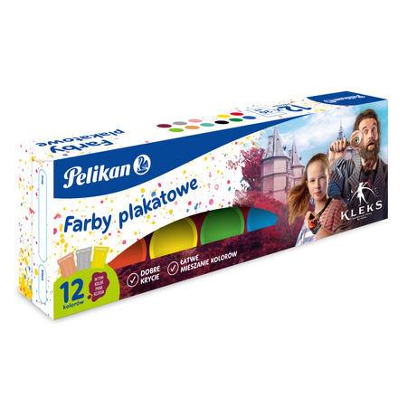 Farby plakatowe Kleks 20 ml 12 kolorów Pelikan