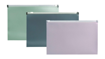 Paczka Teczka A5 na suwak PP morandi mix kolorów 10 sztuk