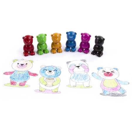 Kredki misie do nauki rysowania Kidea 6 kolorów