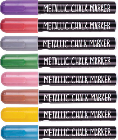 Markery kredowe metaliczne 8 kolorów