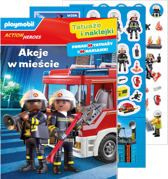 Akcje w mieście. Playmobil Action Heroes. Tatuaże i naklejki