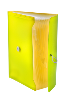 Teczka A4 PP harmonijkowa z gumką żółta