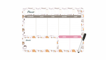 Planer magnetyczny 35x25 tygodniowy z nadrukiem kittens