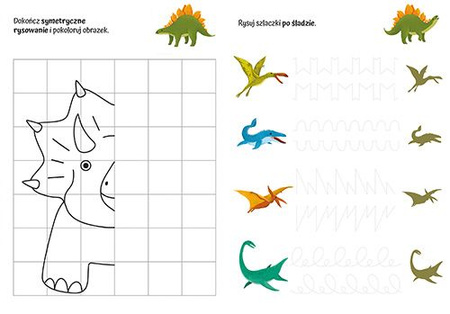 Dinozaury - wypukłe naklejki. Zagadkowy zawrót głowy