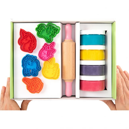 Zestaw kreatywny Jednorożec naturalna ciastolina + akcesoria