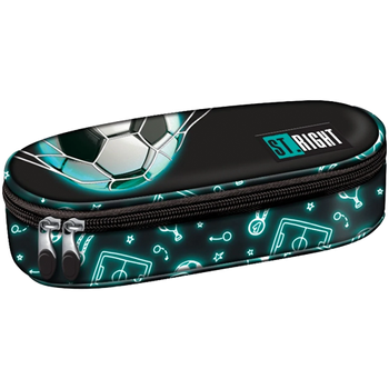 Piórnik saszetka usztywniona z wewnętrzną klapką Neon Football