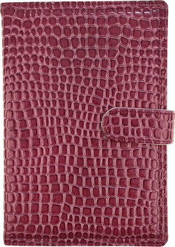 Kalendarz 2026 A5 dzienny z zapięciem krokodyl fioletowy