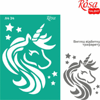 Szablon samoprzylepny wielokrotnego użytku jednorożec 21x29.7cm