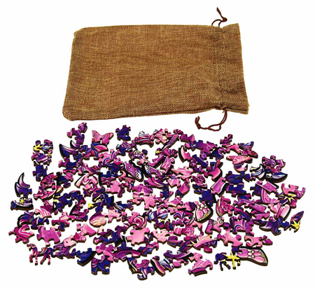 Puzzle 110 drewniane kolorowe Jednorożec