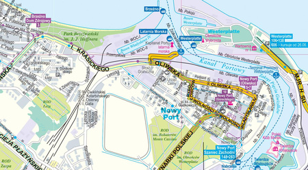 Gdańsk Gdynia Sopot plan Trójmiasta 1:26 000 laminat 2023