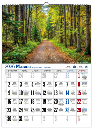 Kalendarz 2026 Polskie pejzaże ścienny KS A4 V1