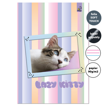 Zeszyt A4 32 kartki w 3 linie kolor 90g Kot leniwy