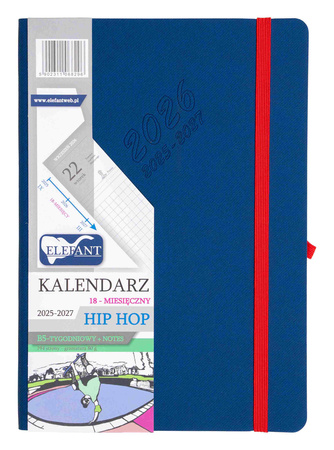 Kalendarz 2026 18 m-cy. Hip hop B5 tygodniowy granatowy