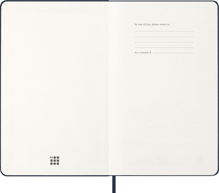 Kalendarz 2026 12M Moleskine L twarda oprawa dzienny Sapphire Blue 13x21cm