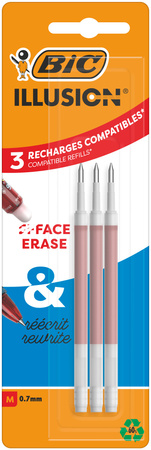 Wkład BIC Illusion Gel czerwony blister 3szt.