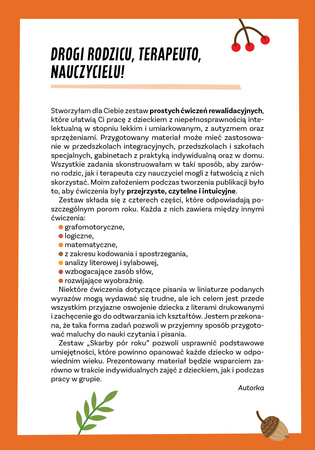 Skarby pór roku Jesień Materiały dla dzieci z niepełnosprawnością intelektualną