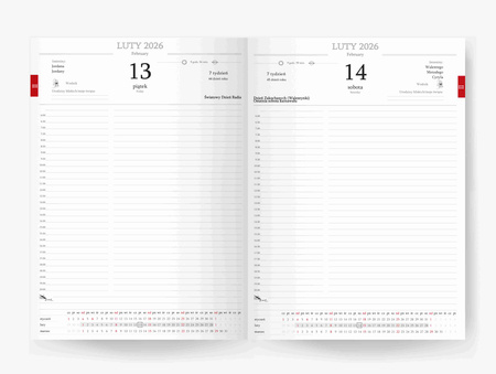 Kalendarz 2026 Jazz A4 dzienny turkusowy