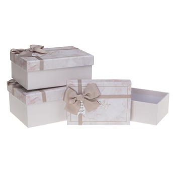 Pudełka ozdobne na prezenty PUG-23292-PR Marmur 3 sztuki