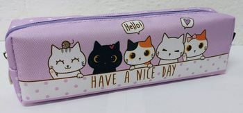 Piórnik YM9336 tuba mała Kotki fiolet